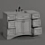 Modena White Wood Marble Vanity 3D model small image 4