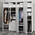 OPHUS Wardrobe: 7 Doors, 3 Drawers, White 3D model small image 2