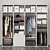 OPHUS Wardrobe: 7 Doors, 3 Drawers, White 3D model small image 3