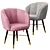 Pink Velvet Accent Chair - Cult Furniture 3D model small image 1
