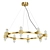 Elegant Brass Crystal Chandelier 3D model small image 1