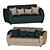 Modern Sofa with Cushions - Hoff Monreal 3D model small image 1