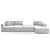 OM RENE 2: Elegant Wood & Fabric Sofa 3D model small image 2