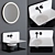 Sleek Steel Wall-mounted Vanity 3D model small image 1
