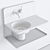 Sleek Steel Wall-mounted Vanity 3D model small image 4