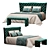 Elegant Juliet Bed with Ottoman 3D model small image 1