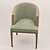 Elegant Upholstered Vanity Chair 3D model small image 3