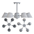 Modern Metal Pendant Lamp - Lampatron MANO 5 3D model small image 3