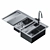 Sleek Stainless Steel Sink: Blanco Claron 3D model small image 1