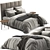 Elegant Meridiani Bardo Bed: Luxurious Design & Superior Comfort 3D model small image 4