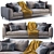 Modern Scandinavian Fargo Sofa 3D model small image 1