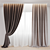 Modern Curtain Collection: 2 Colors 3D model small image 1