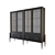 Ambra Libreria: Black Lacquered Bookcase with Metal Inserts 3D model small image 1