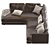 Haven Leather 2-Piece Chaise Sectional 3D model small image 2