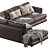 Haven Leather 2-Piece Chaise Sectional 3D model small image 3