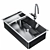 BLANCO CLARON 700-IF: Premium Stainless Steel Undermount Sink 3D model small image 1