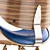 Teal Mid-century Accent Chair 3D model small image 8