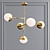 Stunning Brass Glass Ball Pendant 3D model small image 3