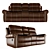 Conesville Bonded Leather Sleeper Sofa 3D model small image 1