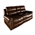 Conesville Bonded Leather Sleeper Sofa 3D model small image 2