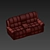 Conesville Bonded Leather Sleeper Sofa 3D model small image 4