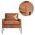 Luxury Gunnison Leather Chair 3D model small image 2