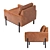 Luxury Gunnison Leather Chair 3D model small image 3
