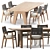 Ortigia Chair & Monreale Table by Flexform 3D model small image 1