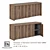 Elegant Low Cabinets with Decorative Trim 3D model small image 1