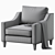 Elegant Leather Paidge Chair 3D model small image 4