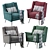 Retro Chic: Carlo Mid-Century Chair 3D model small image 1