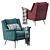 Retro Chic: Carlo Mid-Century Chair 3D model small image 2