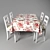 Modern Dining Set with Chairs 3D model small image 1