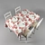 Modern Dining Set with Chairs 3D model small image 3