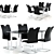 Elegance Set: Sabina Chair & Dakar Table 3D model small image 1