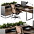 Modern L-shaped Office Desk Set 3D model small image 2