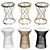 Carrara Marble Platner Side Table Set 3D model small image 1