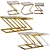 Glamorous Gold Chrome & Clear Glass Nesting Tables 3D model small image 1