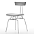 Modern Leather Metal Dining Chair 3D model small image 2