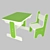 Littlyman Kids Table & Chair 3D model small image 1