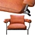 Modern Leather Armchair: Tomas Alonso 3D model small image 2