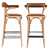Rustic Wooden Barstool 3D model small image 2