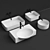 6-Faucet Wash Basin 3D model small image 3