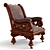 Antique Victorian Carved Armchair 3D model small image 1