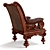 Antique Victorian Carved Armchair 3D model small image 2