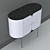 Sleek Console with Round Mirror 3D model small image 5