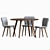 Modern Dining Set: Sede Chair & Seno Table 3D model small image 3