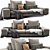 Sleek Minotti Lawrence 2 Seater 3D model small image 1