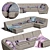 Modular Corner Sofa San Diego - 4 Colors Available 3D model small image 2