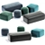 Modern Pouf Set: Versatile and Stylish 3D model small image 2